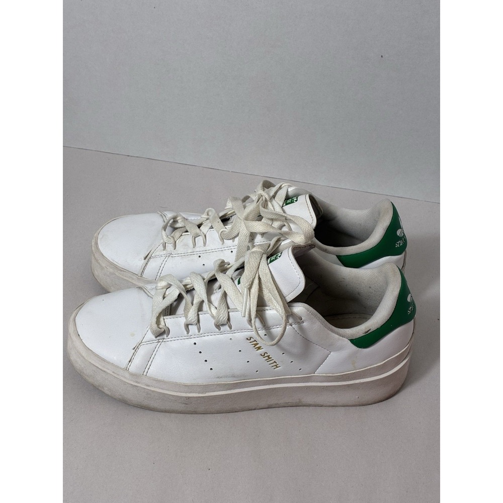 ADIDAS STAN SMITH Gym shoes Women's 8.5 White/green Lace‎ Up Casual